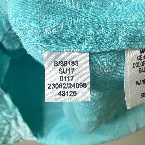 Tasso Elba Island XL Tropical Print Silk Linen‎ Short Sleeve Button Up Shirt - Picture 10 of 10